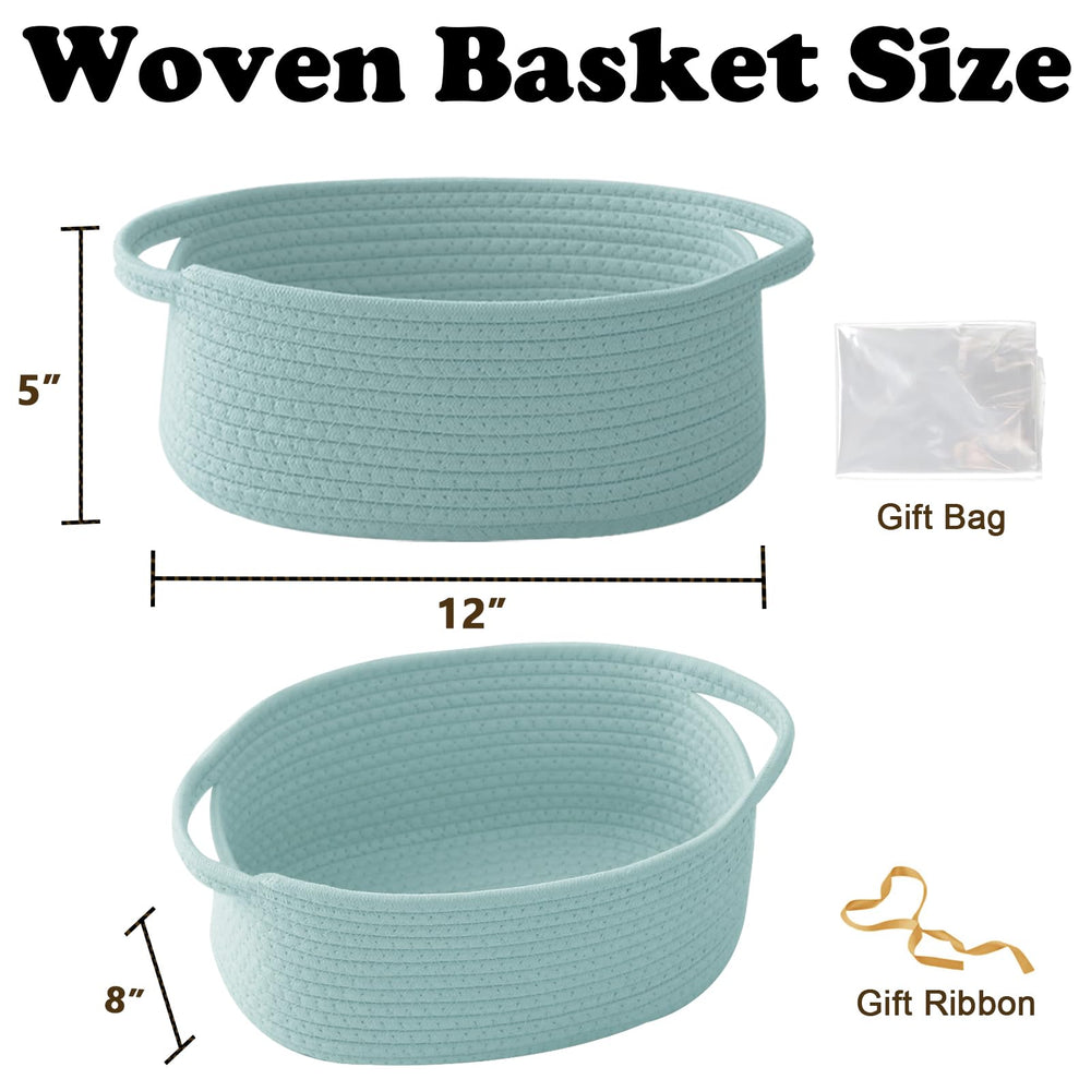 HZFTJOY rope-woven basket with handles enhances storage appeal while keeping items organized.