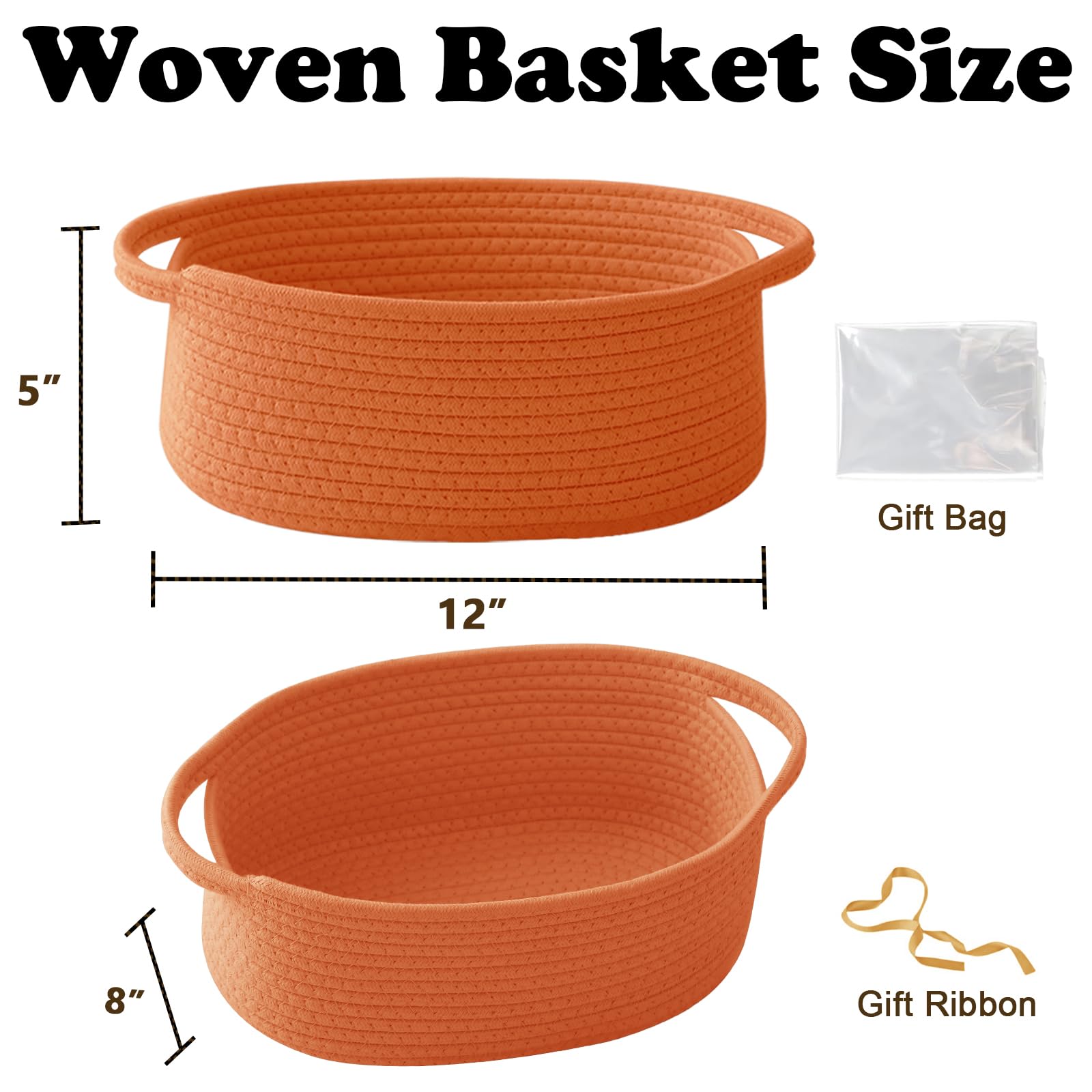 HZFTJOY rope woven storage basket for home organization