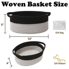 HZFTJOY rope-woven storage basket ideal for tidy desk organization
