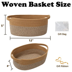 HZFTJOY rope-woven storage basket with natural texture