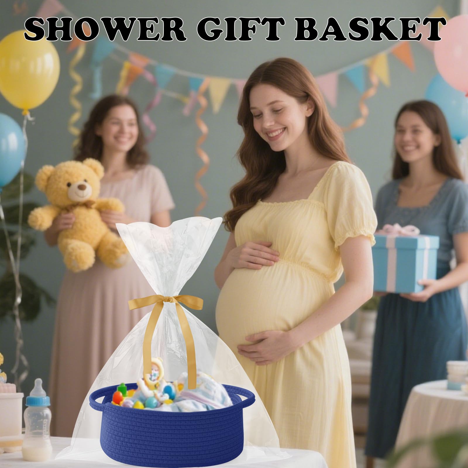 HZFTJOY royal blue woven basket adds color and charm to any room