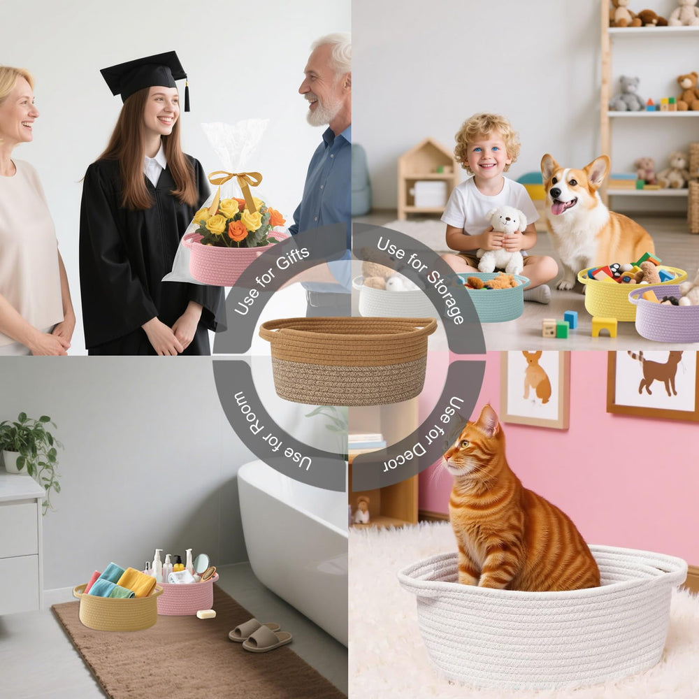HZFTJOY shelf storage basket shown with towels and books for organization