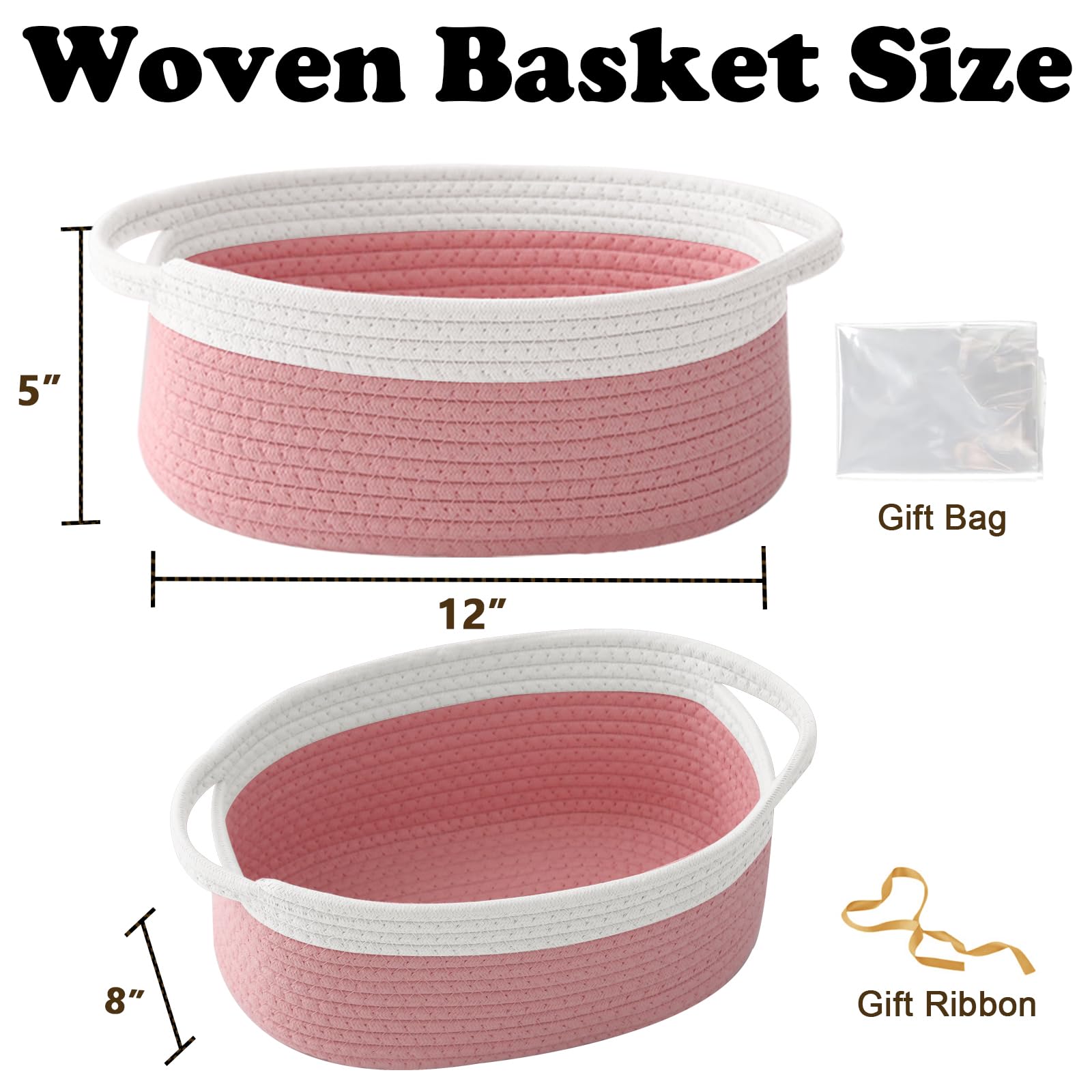 HZFTJOY small rope-woven basket side view showing craftsmanship