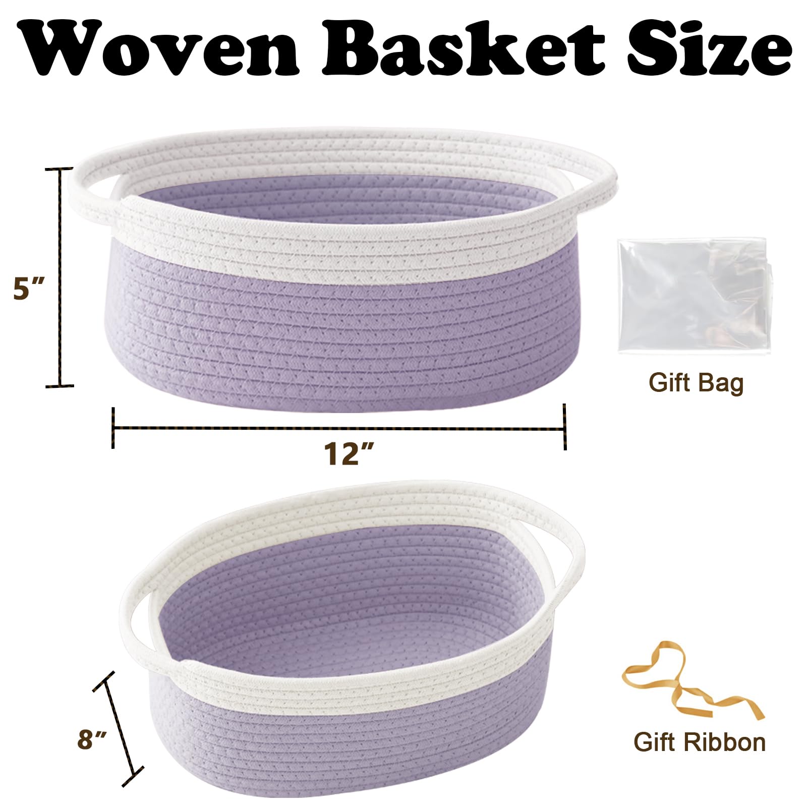 HZFTJOY small rope woven basket, durable storage for cosmetics and small essentials.