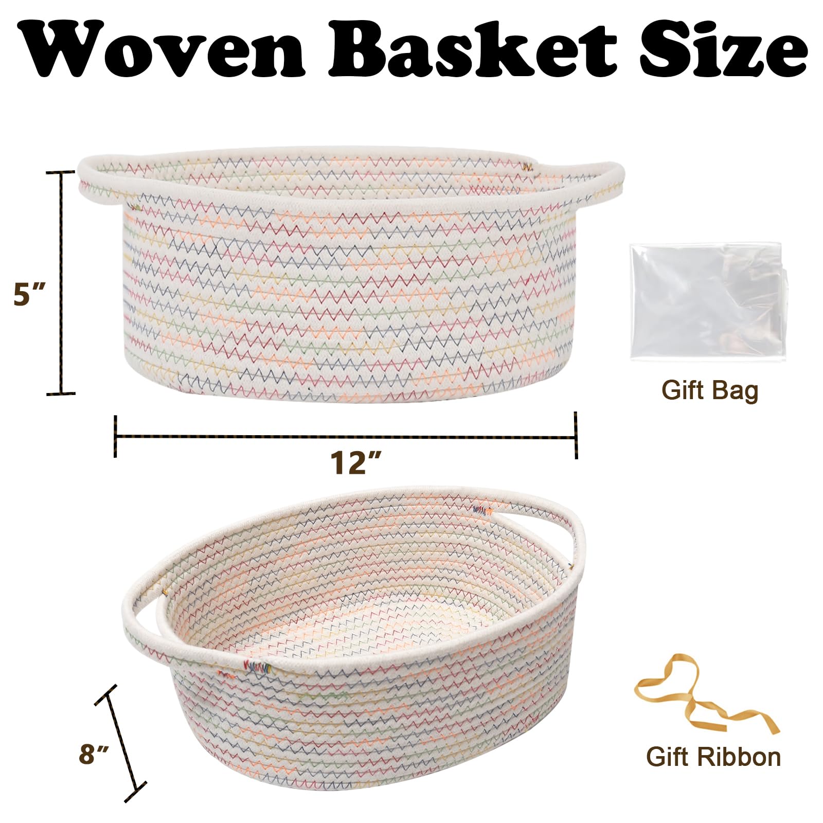 HZFTJOY small rope woven basket ideal for compact storage.