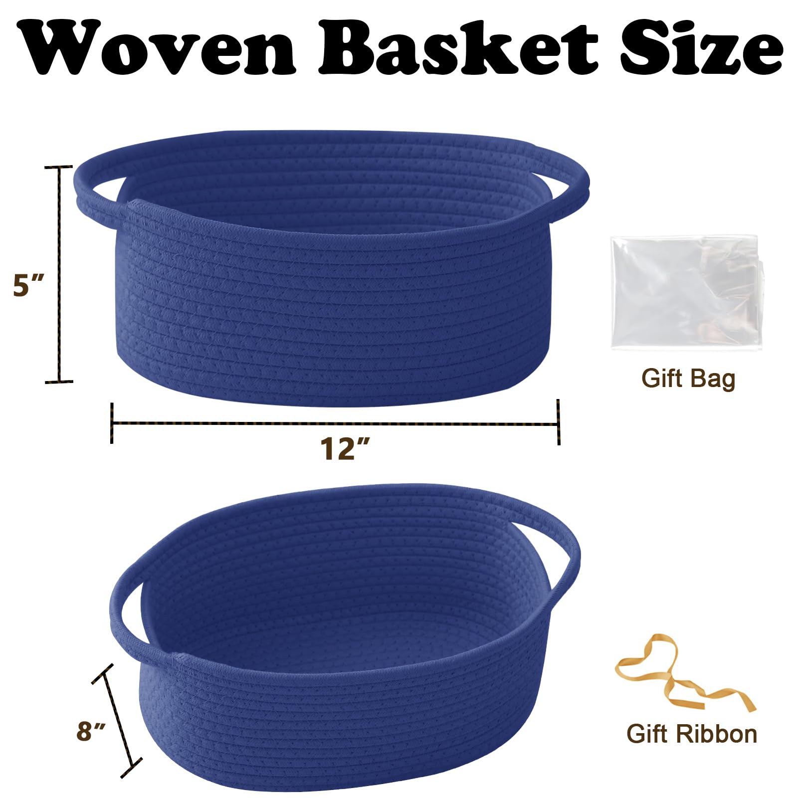 HZFTJOY small rope woven shelf basket blends with any shelf