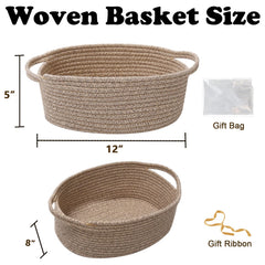 HZFTJOY small rope woven storage basket ideal for shelves and organization