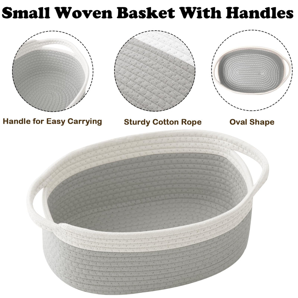 HZFTJOY storage basket with handles for easy carrying and versatile use.