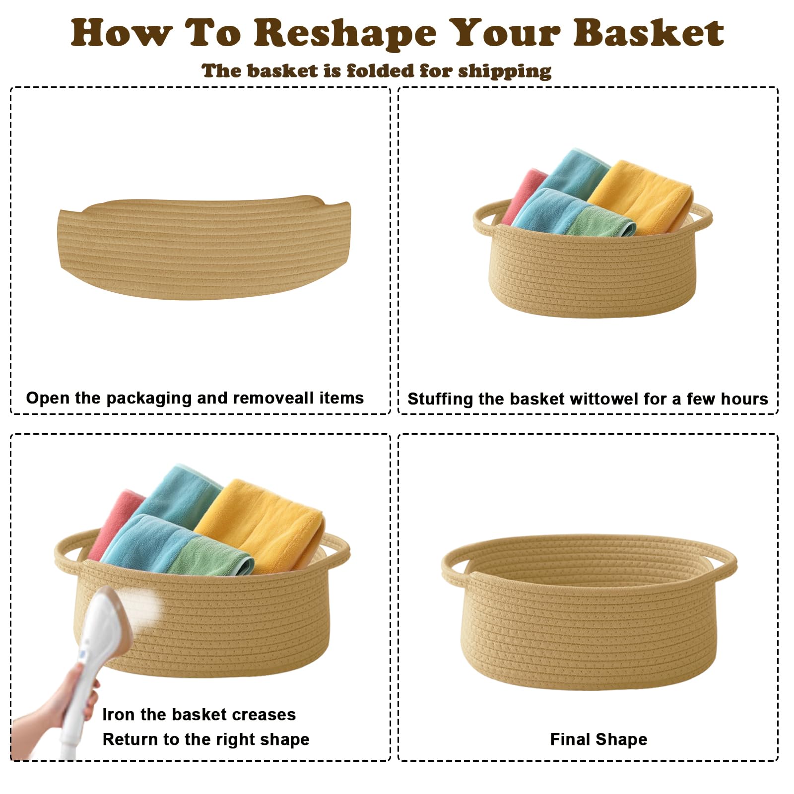 HZFTJOY basket arrives compact from vacuum-packed shipping