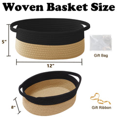 HZFTJOY woven basket with ribbon adds stylish storage to any room.
