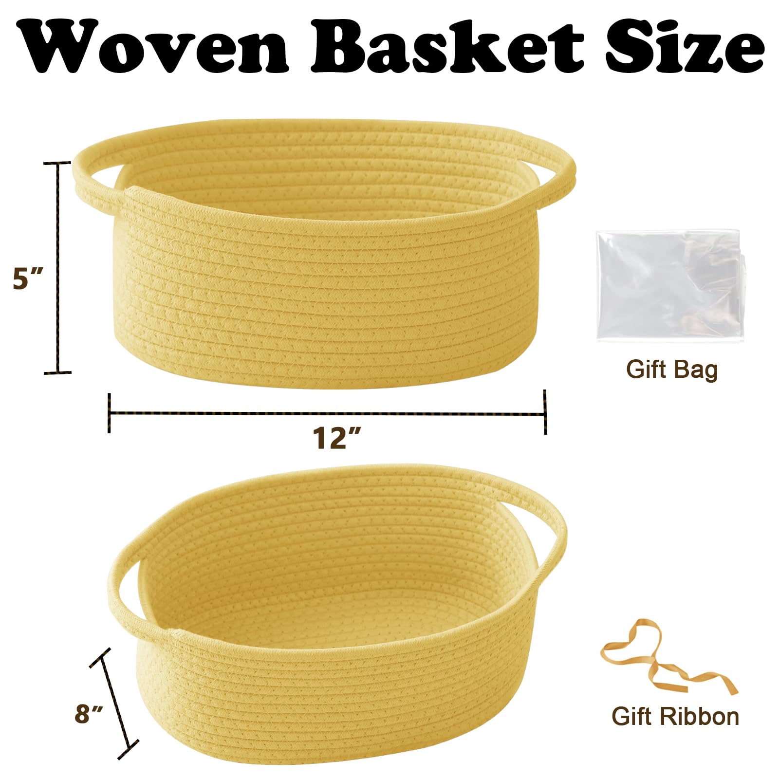 HZFTJOY woven storage basket with handles enhances any room