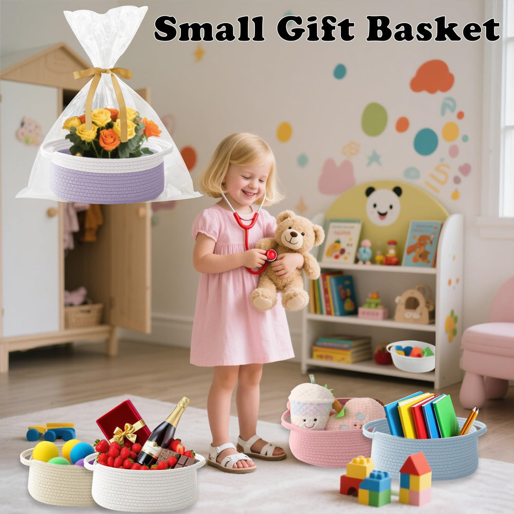 HZFTJOY woven storage basket, versatile for living room or nursery organization.