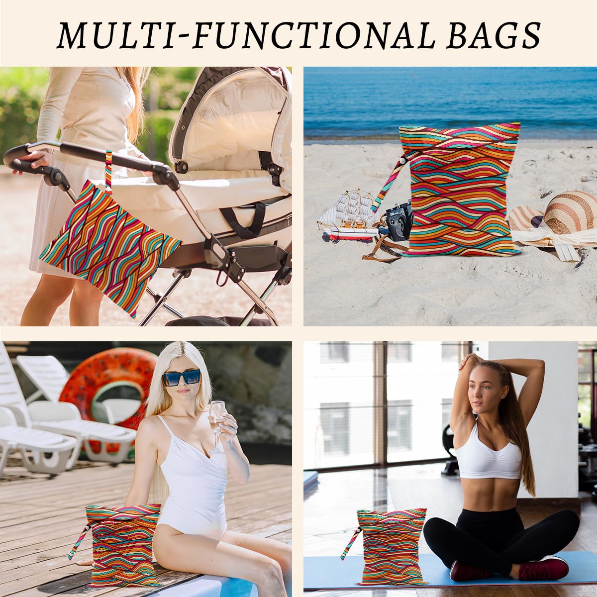 HZMLYDJ Wave Wet Bag multi-use organizer for cosmetics and more.