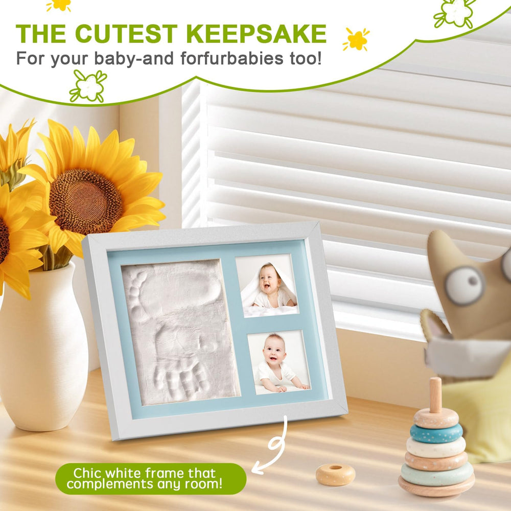 Hzorille newborn photo frame detail highlights delicate prints with elegant wood finish.
