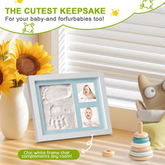 Hzorille newborn photo frame detail highlights delicate prints with elegant wood finish.