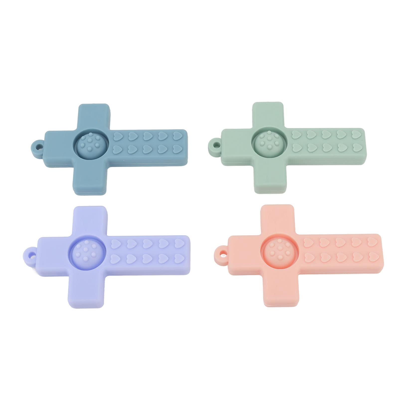 Hztyyier four-pack infant chew toys with varied textures for relief.