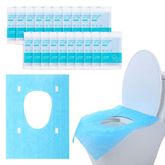 IANFAN 200-pack toilet seat covers in sky blue for travel use