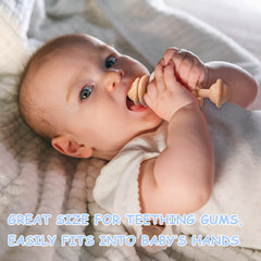 iAOVUEBY elephant wooden rattle with smooth beech wood