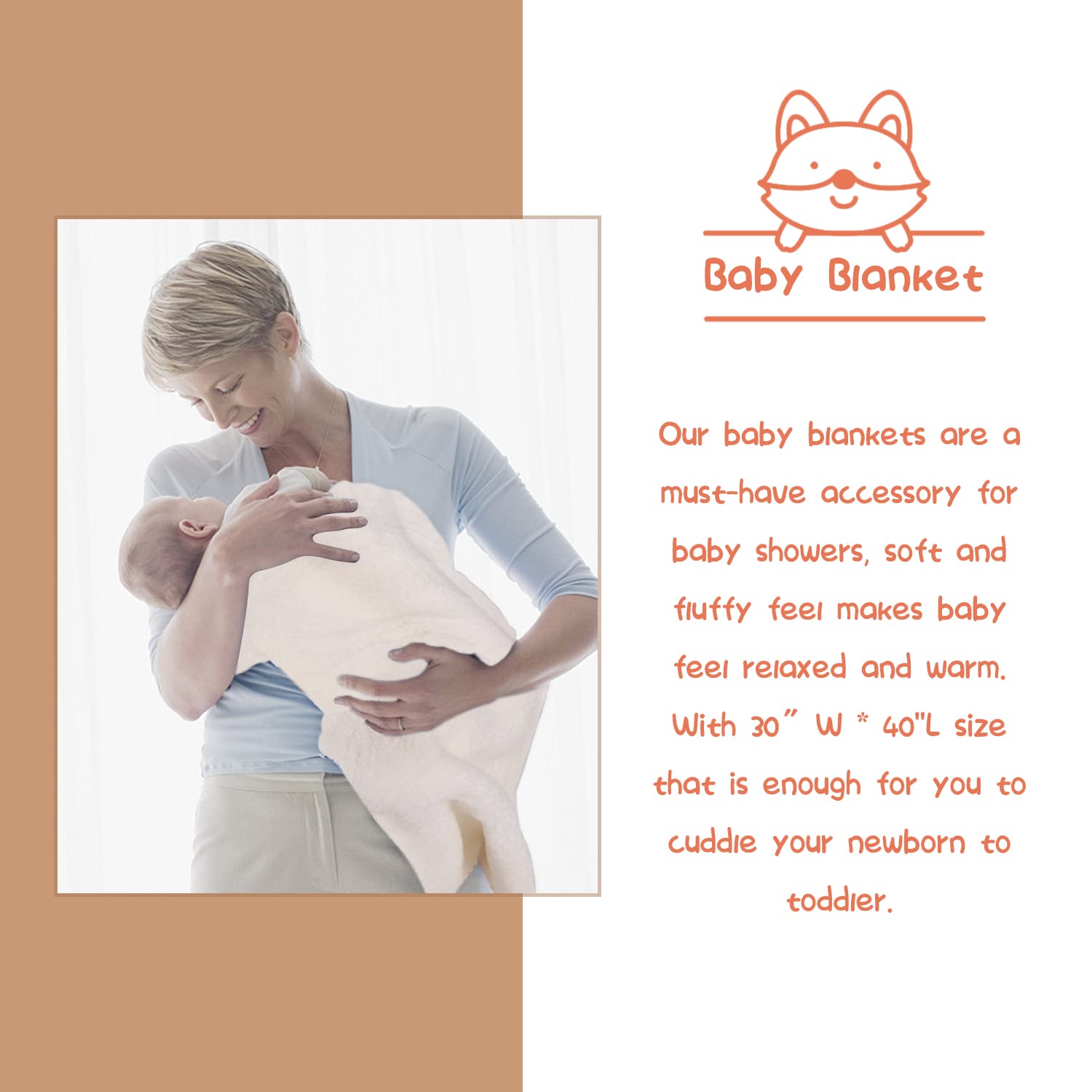 iAOVUEBY fox security blanket with comforting texture for baby sensory play
