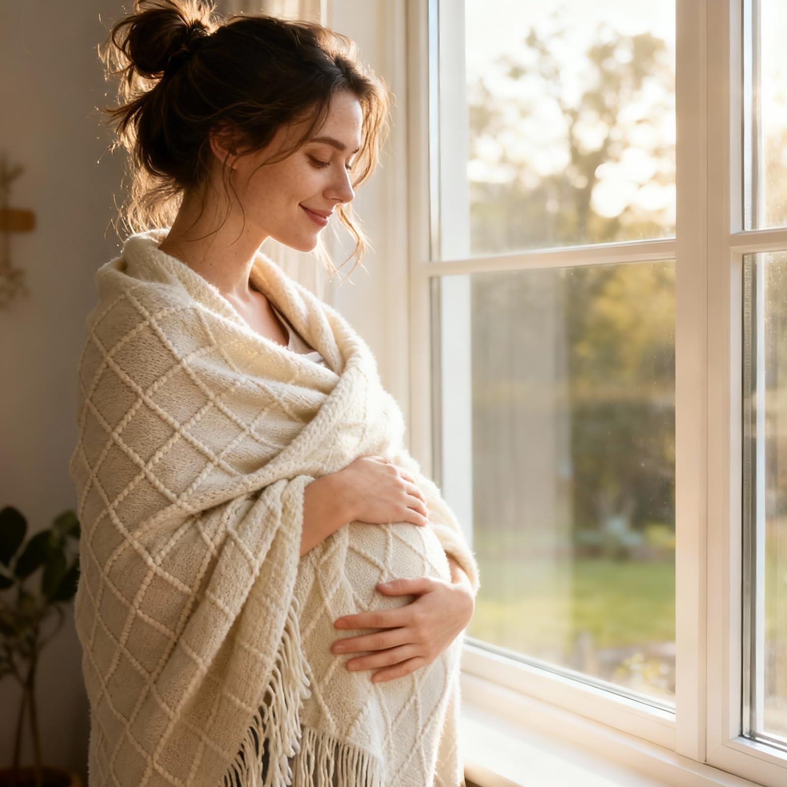 iAOVUEBY Knitted blanket offers ultra-soft warmth for soothing moments with baby