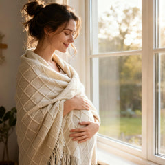 iAOVUEBY Knitted blanket offers ultra-soft warmth for soothing moments with baby