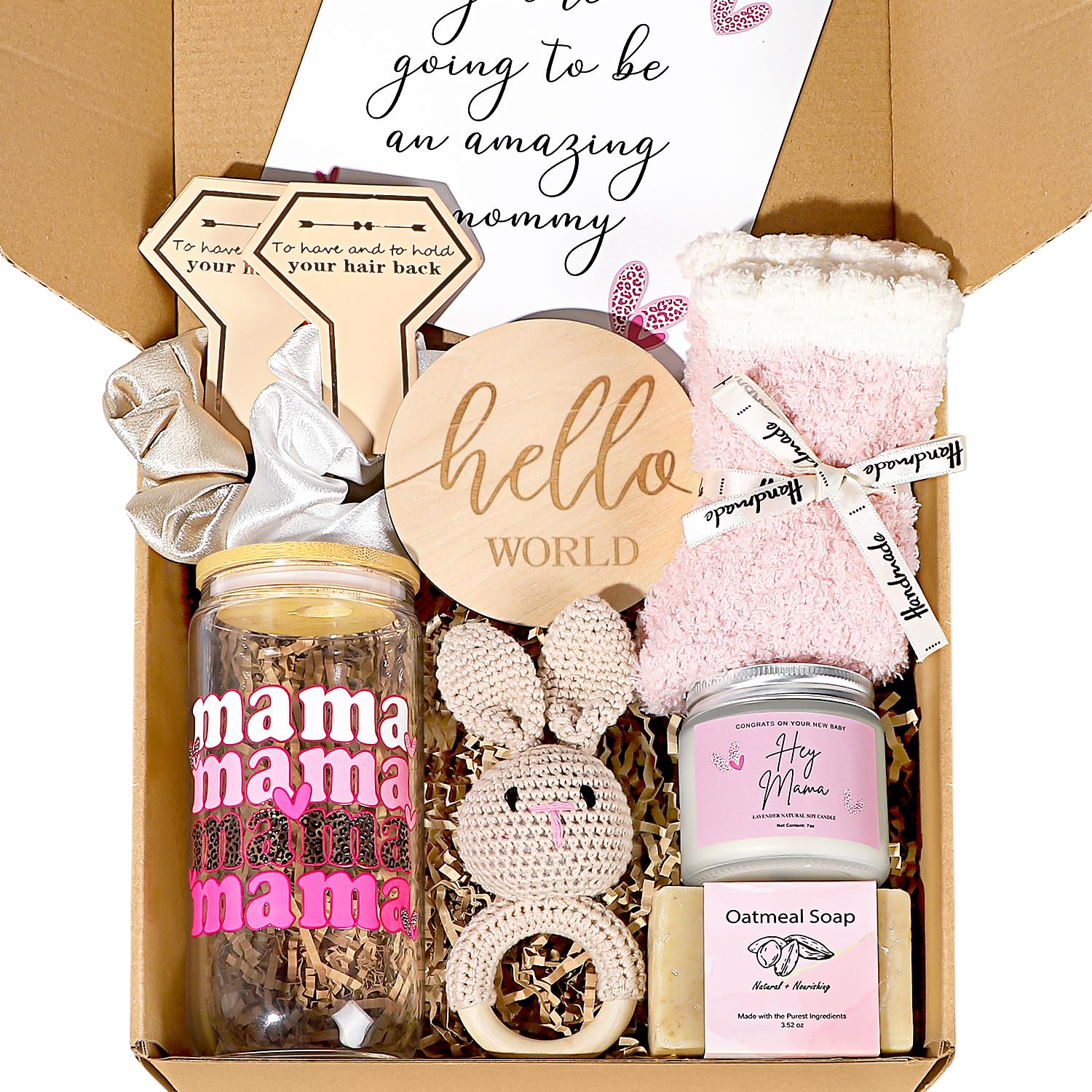 iaovueby new mom gift basket for prenatal and postpartum celebrations.