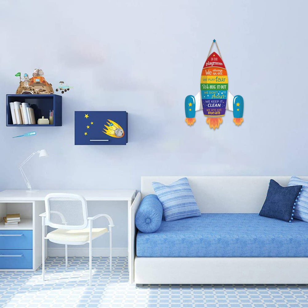 IARTTOP Playful rocket wall decor for boys and girls rooms adds whimsy.