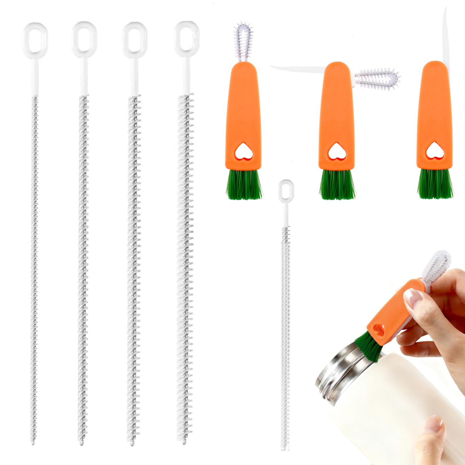 IAXSEE 4mm straw brush cleans slim straws with precision.