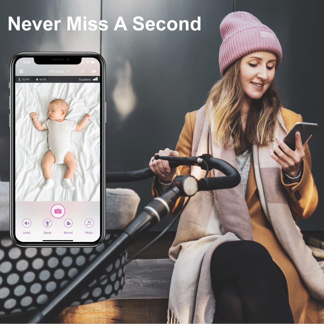 iBaby M2C night vision view captures crib in darkness