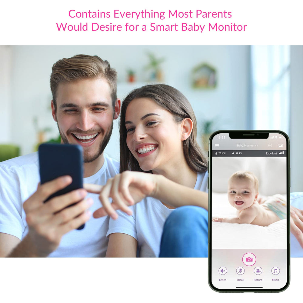 ibaby M8L 360-degree pan for complete room coverage