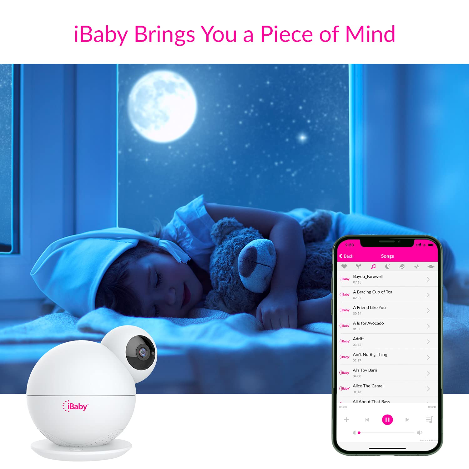 ibaby M8L supports multiple users via app for family viewing