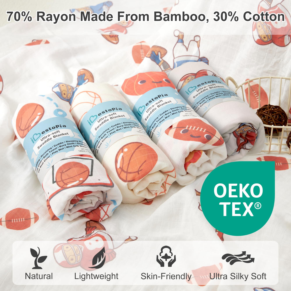 IBESTOPIA baby swaddled snugly for calm sleep and secure feeling