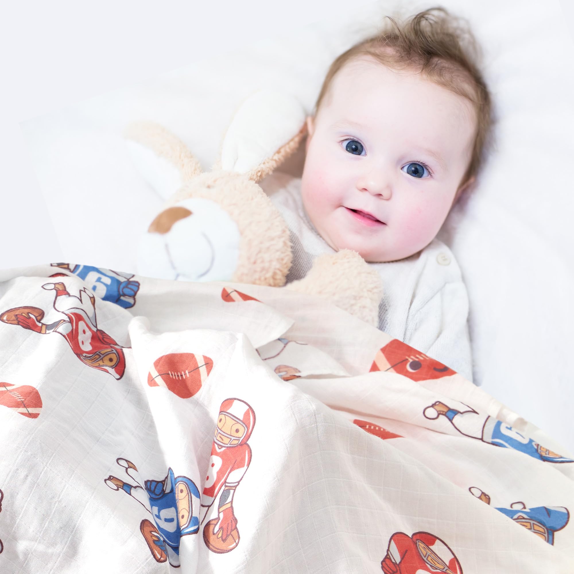 IBESTOPIA muslin fabric close-up shows breathable, gentle texture for sensitive skin