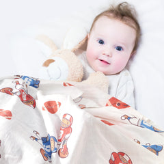 IBESTOPIA muslin fabric close-up shows breathable, gentle texture for sensitive skin
