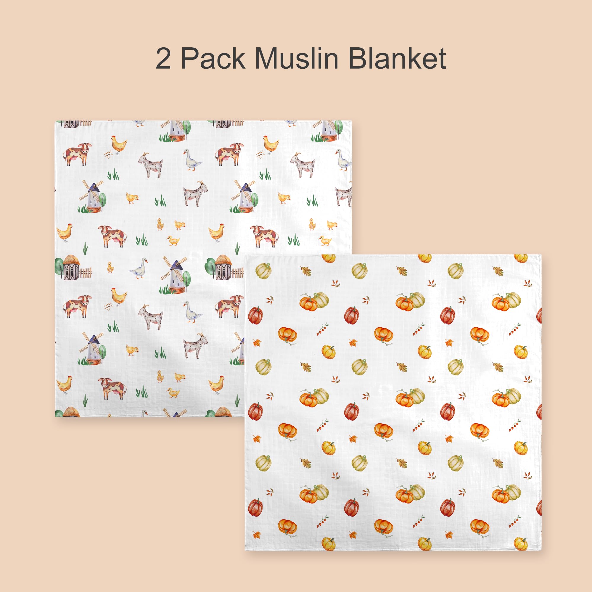 IBESTOPIA pumpkin patch swaddle with soft, temperature-friendly coverage