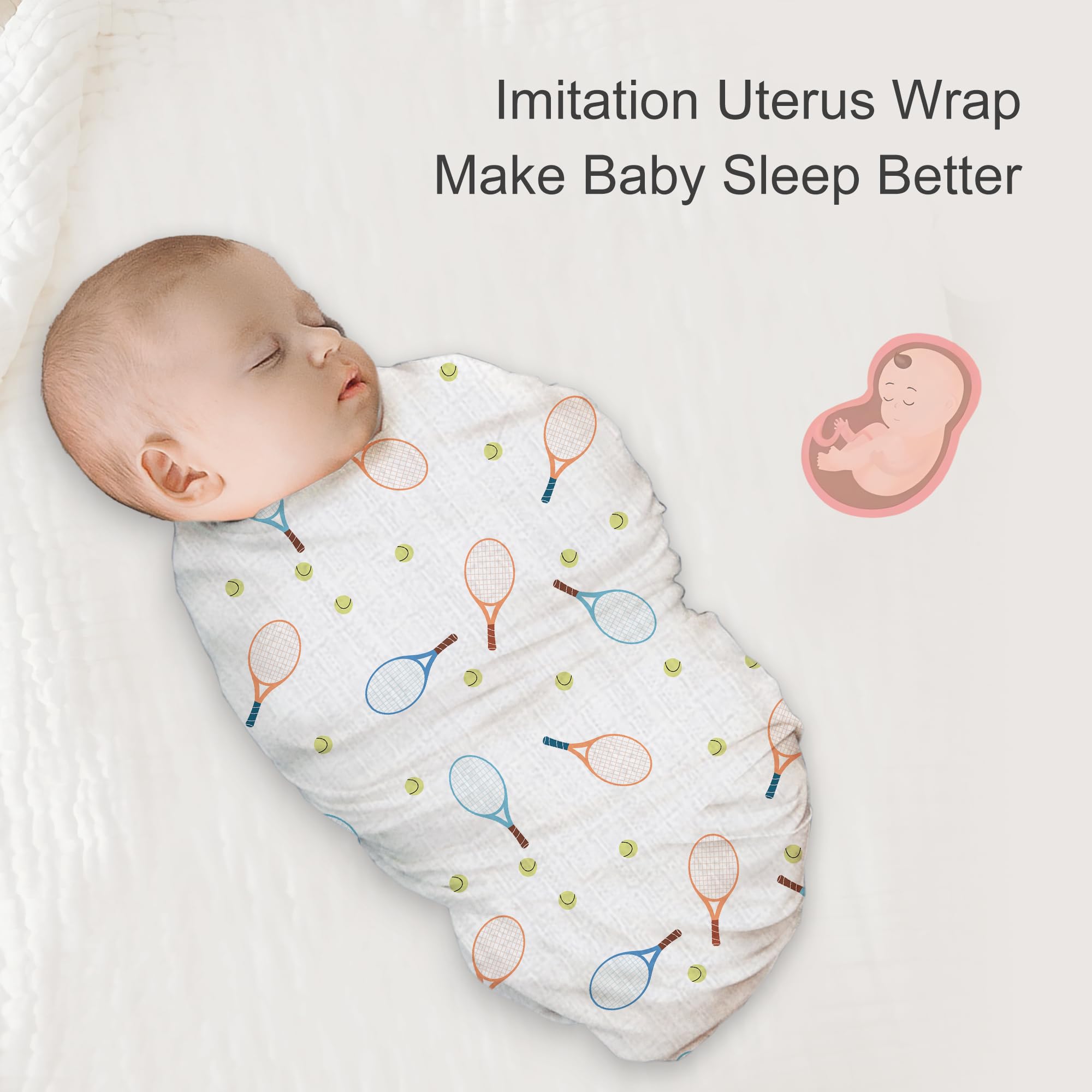 IBESTOPIA tennis-design-swaddle adds playful style to daily routines.