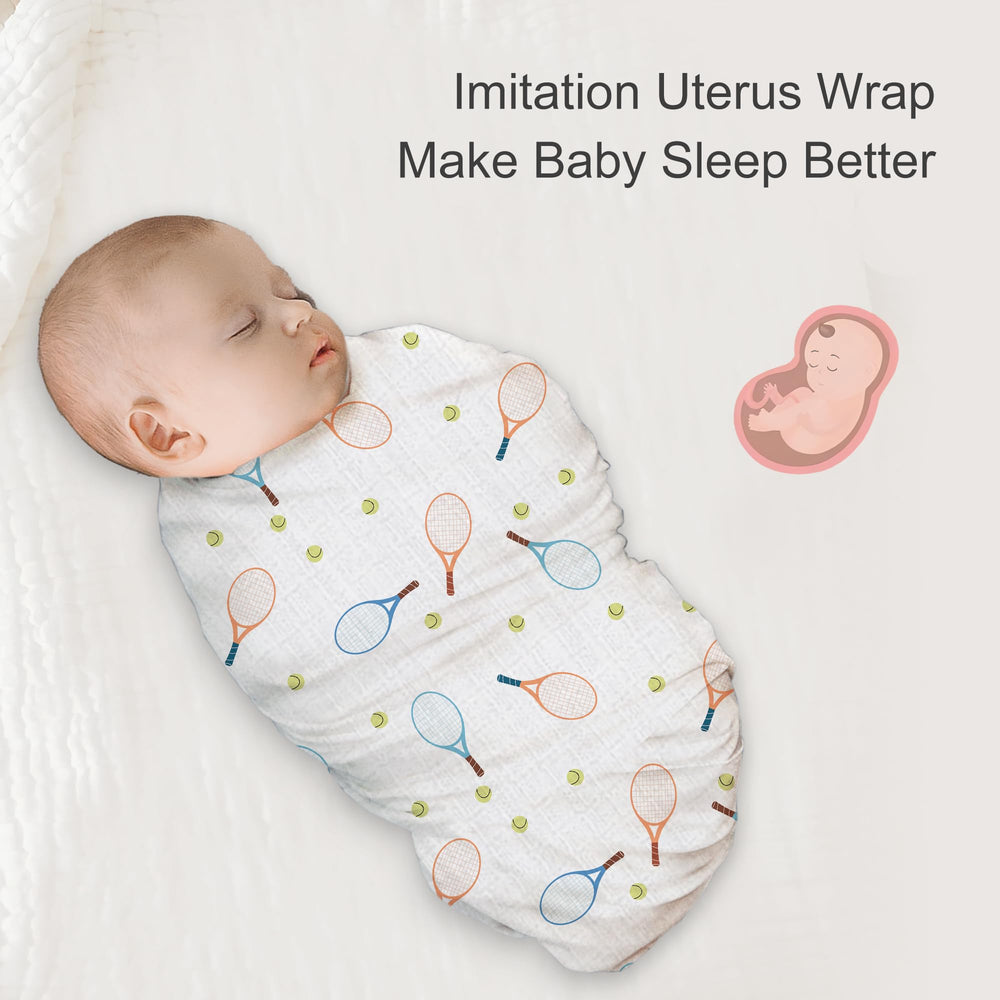 IBESTOPIA tennis-design-swaddle adds playful style to daily routines.