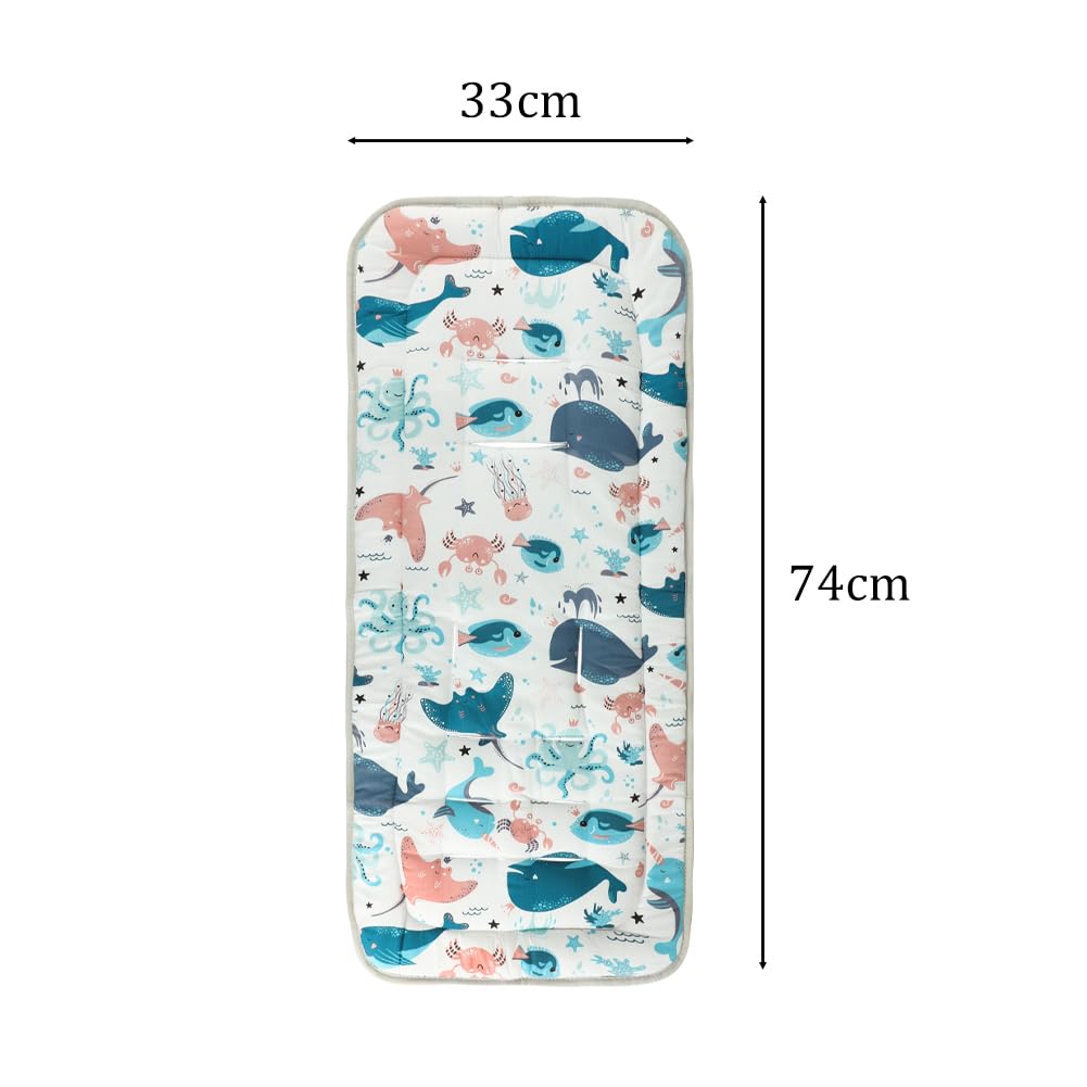 Ibluelover stroller seat liner easy installation with 10-slit holes.