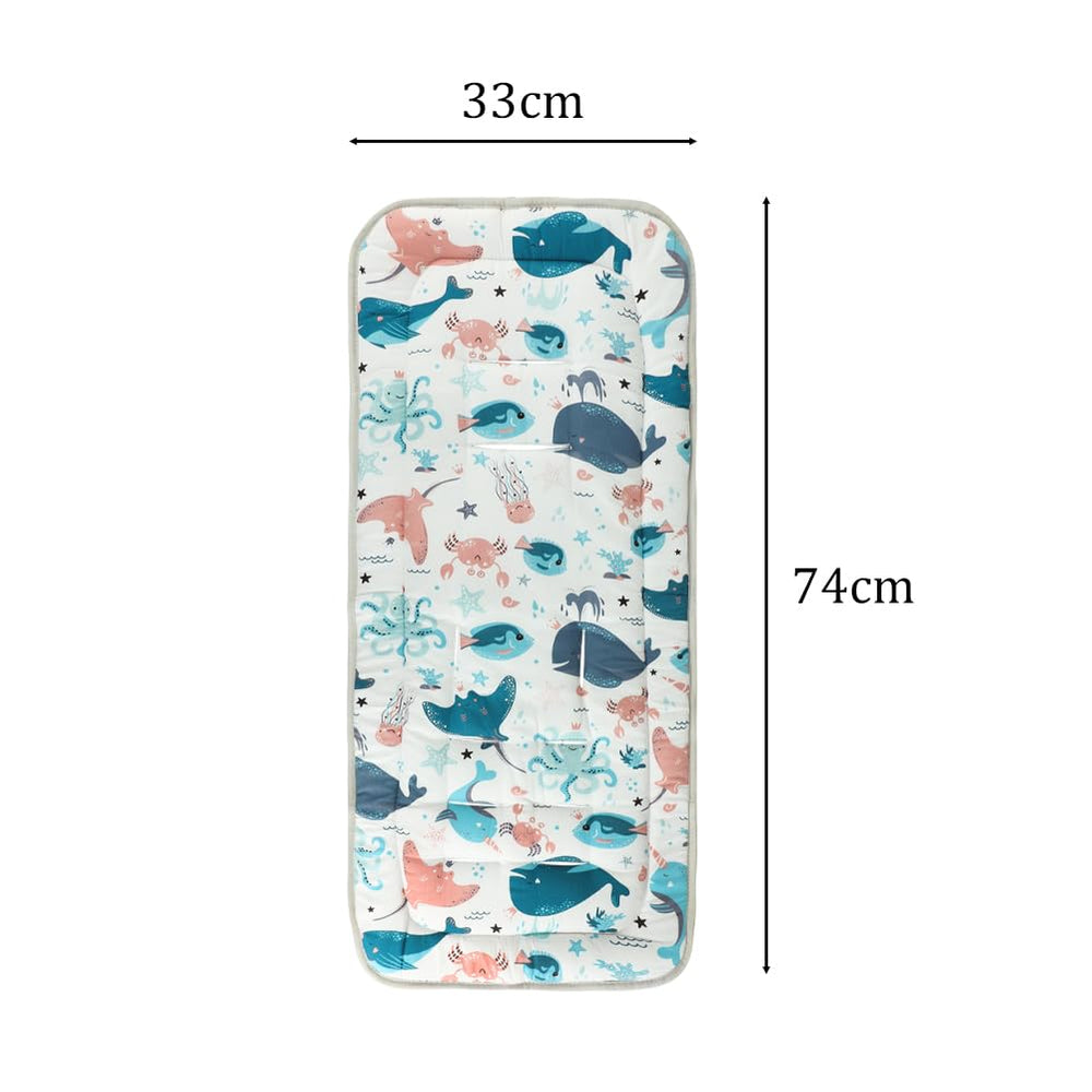 Ibluelover stroller seat liner easy installation with 10-slit holes.