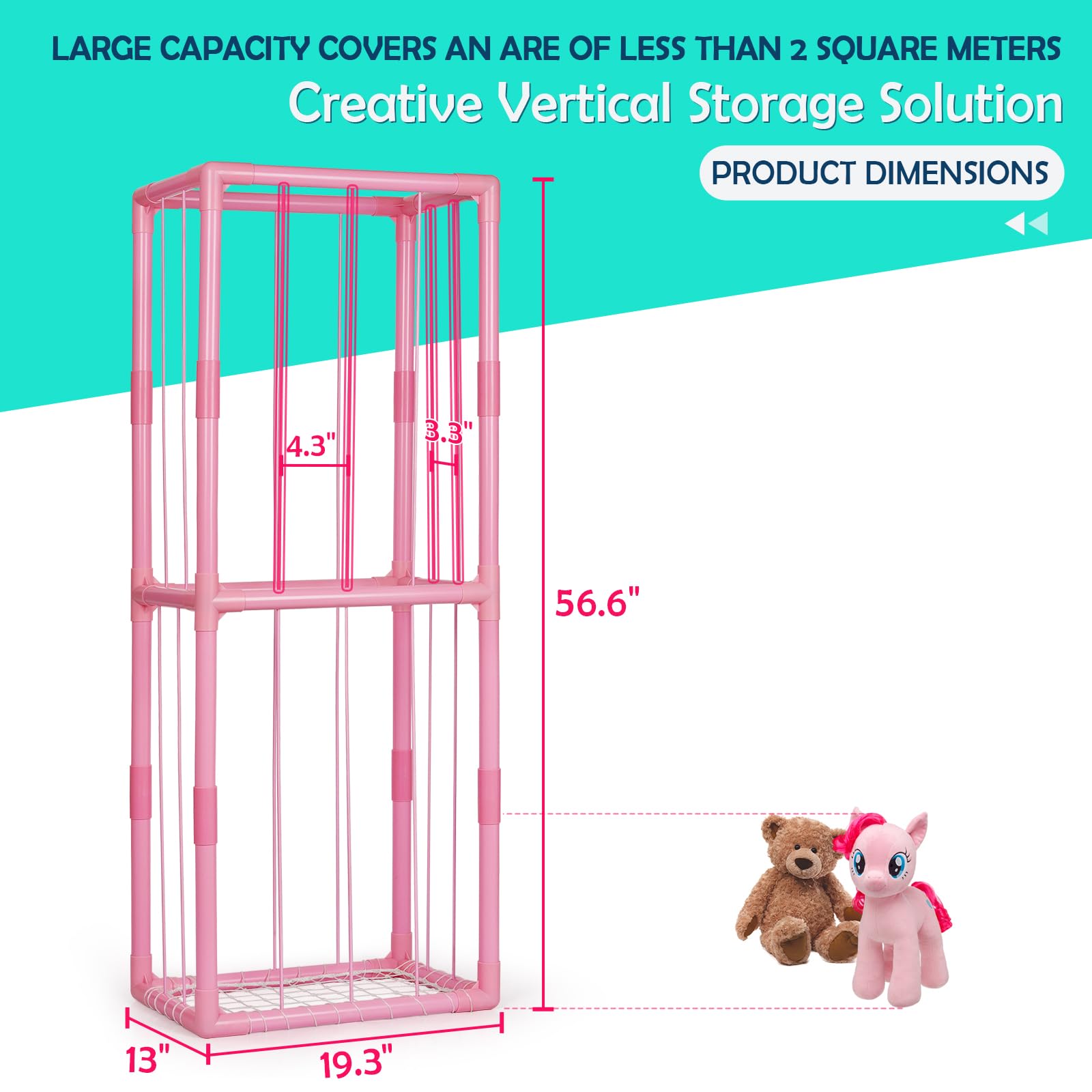 Ibnotuiy pink plush organizer enhances playroom organization and daily cleanup