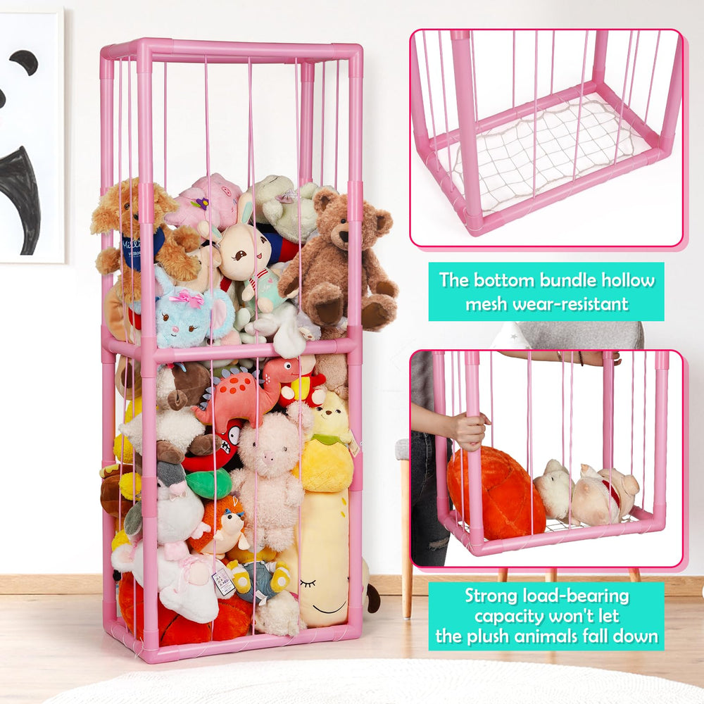 Ibnotuiy plush storage with elastic rope for easy access and tidy shelves