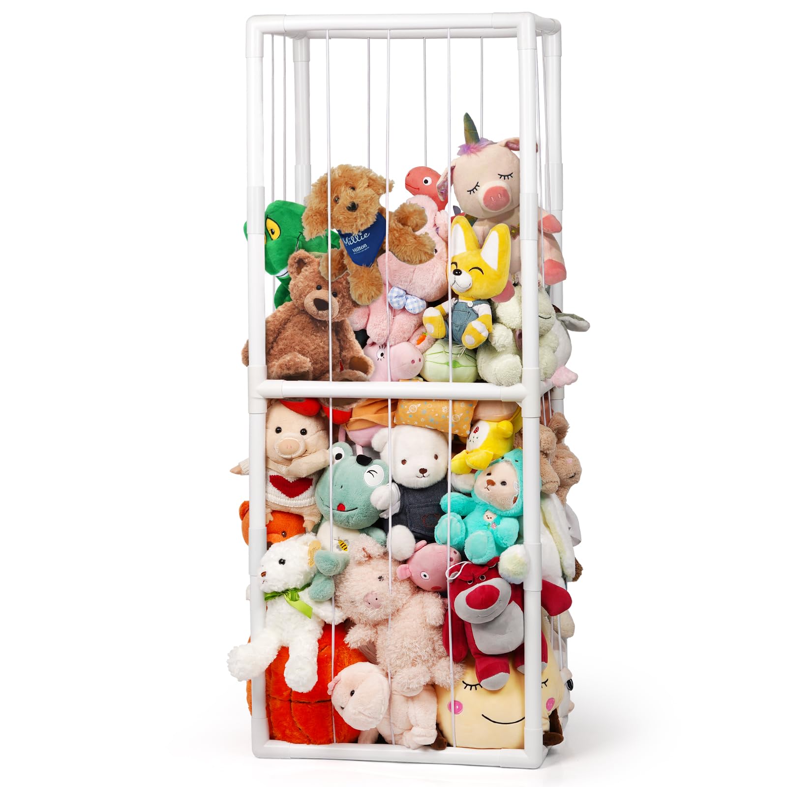 Ibnotuiy stuffed animal zoo storage neatly organizes plush toys in a playroom