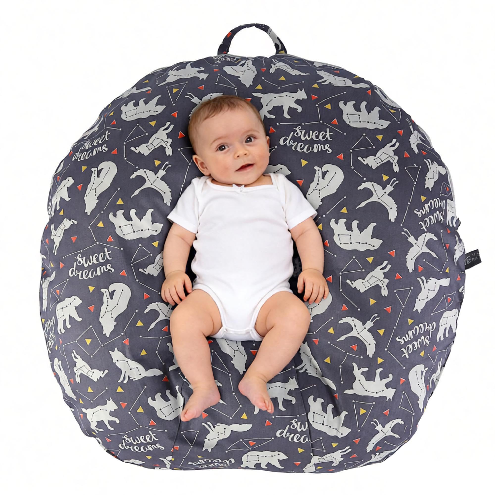 IBraFashion newborn lounger cover 100% cotton texture for sensitive skin.