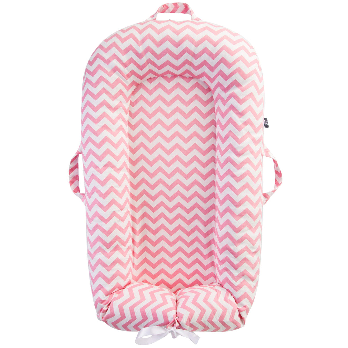 IBraFashion newborn lounger cover in pink chevron, soft cotton to keep baby comfy during naps.