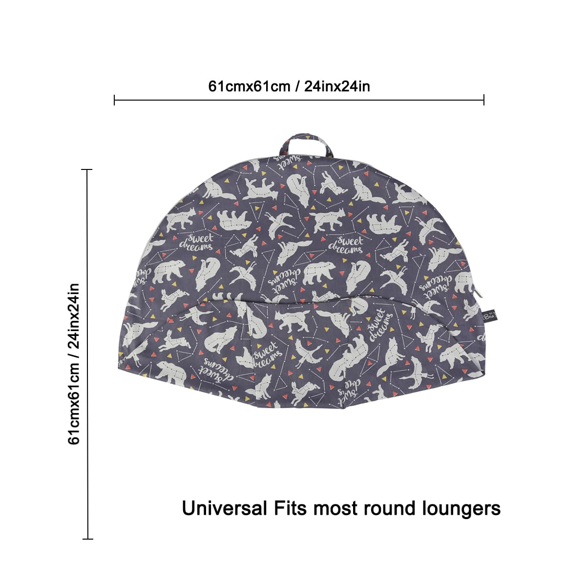 IBraFashion newborn lounger cover universal-fit 24x24 for round loungers.