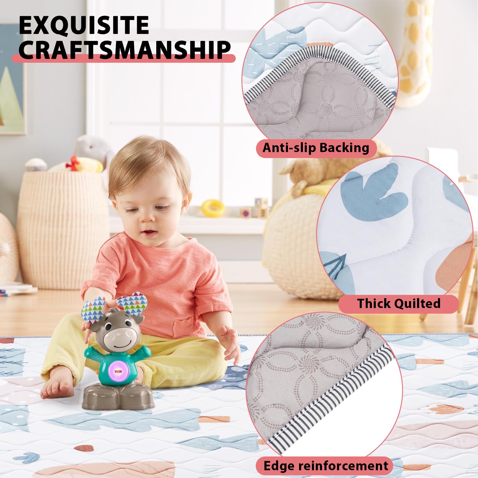 IBVIVIC baby play mat showing crawling area and engaging patterns