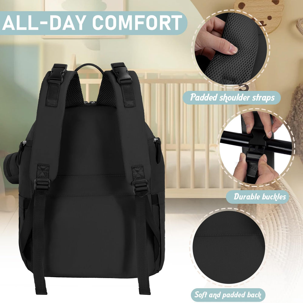 IBVIVIC diaper bag with insulated pockets preserves bottle temperature during outings.