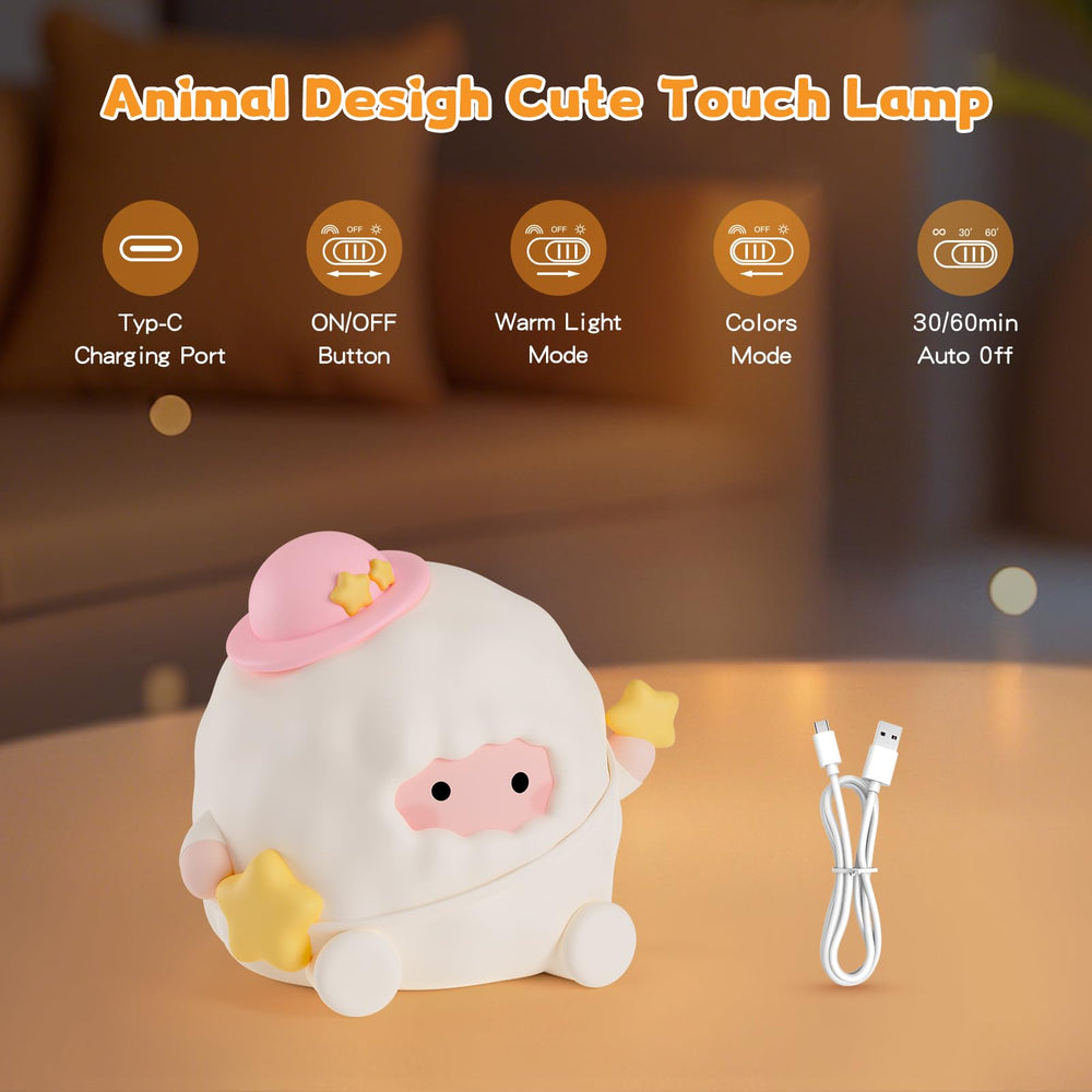 ICARER FAMILY bedside lamp for kids' room with a cozy glow