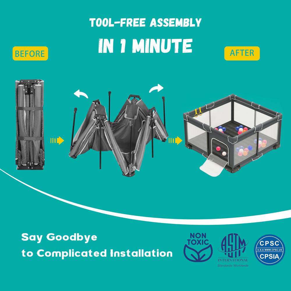 ICAREWAY sturdy steel frame for long-lasting safe play.