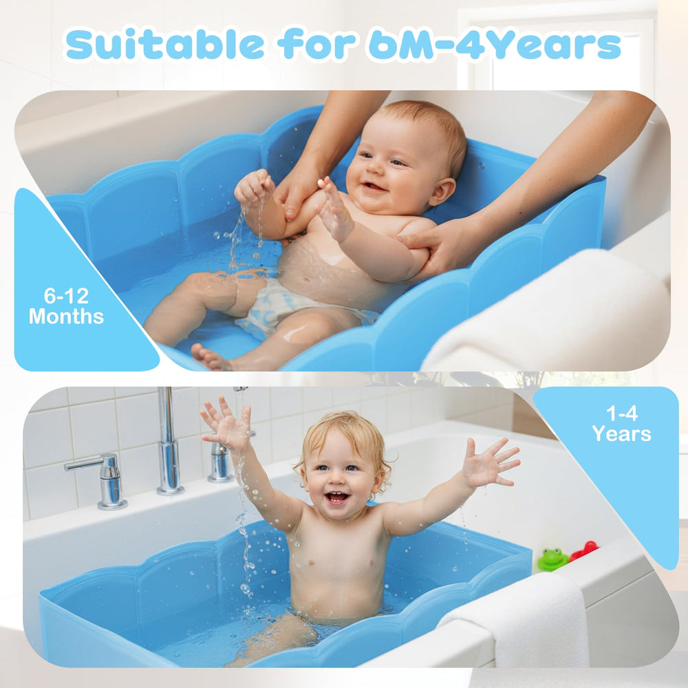 ICECTR collapsible baby bathtub reinforced panels provide stable support during baths.